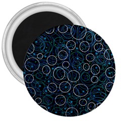 Blue Abstract Decor 3  Magnets