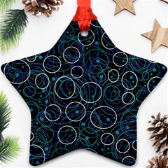 Blue Abstract Decor Ornament (star)  by Valentinaart