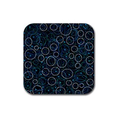 Blue Abstract Decor Rubber Coaster (square) 