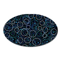 Blue Abstract Decor Oval Magnet