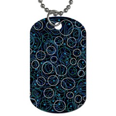 Blue Abstract Decor Dog Tag (two Sides)