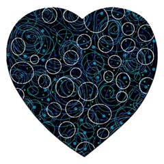 Blue Abstract Decor Jigsaw Puzzle (heart)