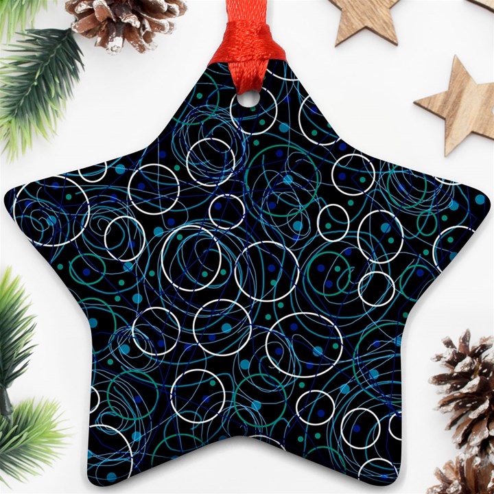 Blue abstract decor Star Ornament (Two Sides) 