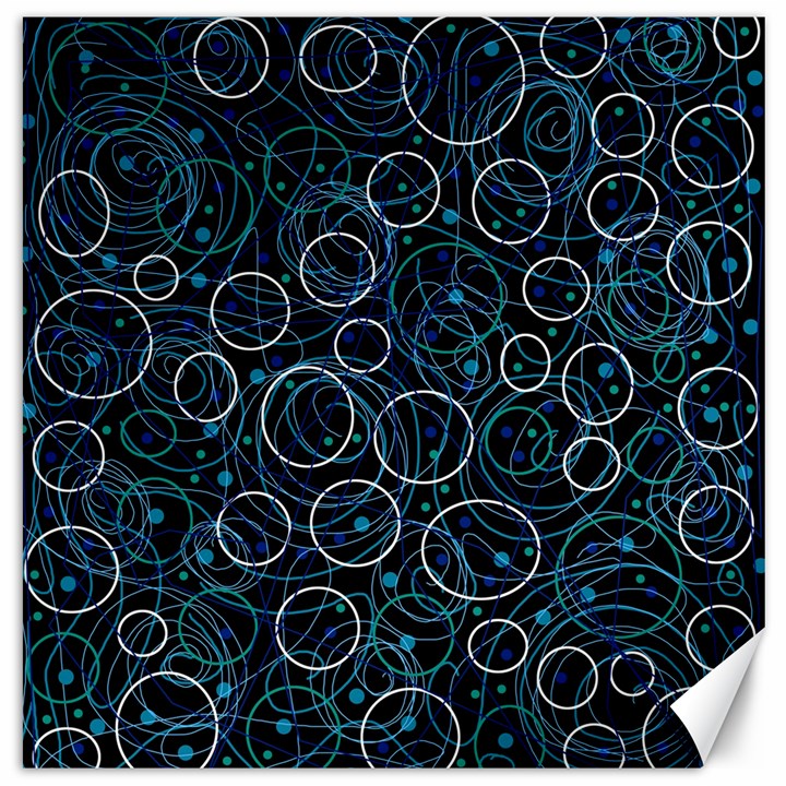 Blue abstract decor Canvas 16  x 16  