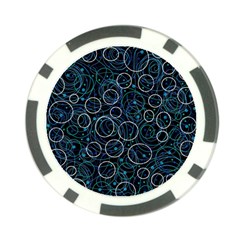 Blue Abstract Decor Poker Chip Card Guards