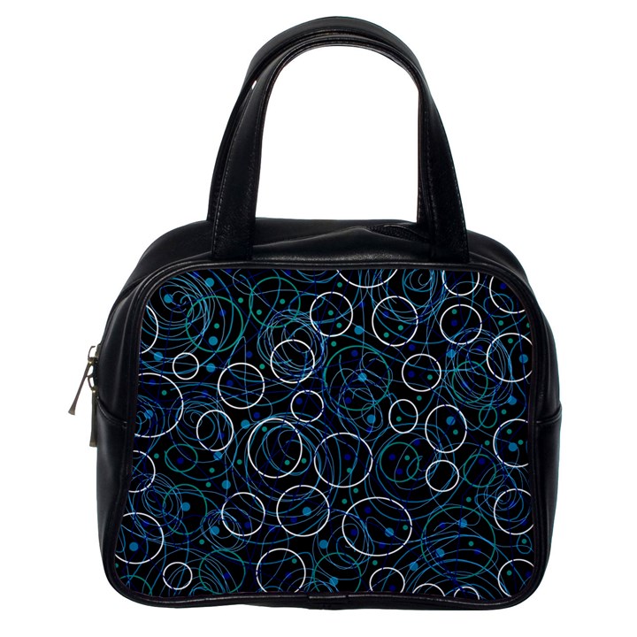 Blue abstract decor Classic Handbags (One Side)