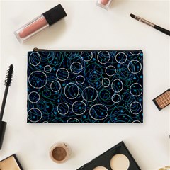 Blue Abstract Decor Cosmetic Bag (medium) 