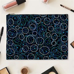 Blue Abstract Decor Cosmetic Bag (xl)