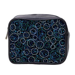 Blue Abstract Decor Mini Toiletries Bag 2-side