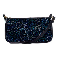 Blue Abstract Decor Shoulder Clutch Bags by Valentinaart