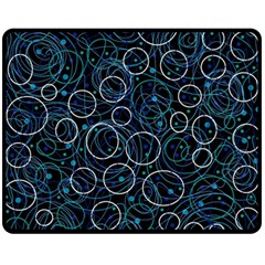 Blue Abstract Decor Fleece Blanket (medium) 