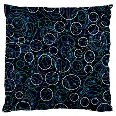 Blue Abstract Decor Large Cushion Case (one Side)