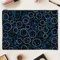 Blue Abstract Decor Cosmetic Bag (xxxl) 