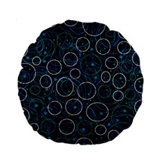 Blue Abstract Decor Standard 15  Premium Round Cushions