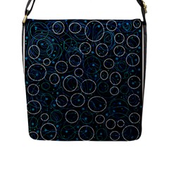 Blue Abstract Decor Flap Messenger Bag (l) 