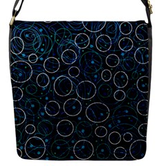 Blue Abstract Decor Flap Messenger Bag (s) by Valentinaart