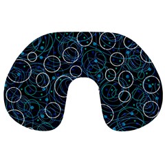 Blue Abstract Decor Travel Neck Pillows by Valentinaart