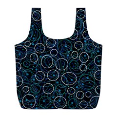 Blue Abstract Decor Full Print Recycle Bags (l) 