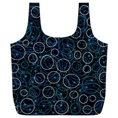 Blue Abstract Decor Full Print Recycle Bags (l)  by Valentinaart