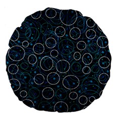 Blue Abstract Decor Large 18  Premium Flano Round Cushions