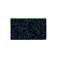 Blue Abstract Decor Cosmetic Bag (xs) by Valentinaart