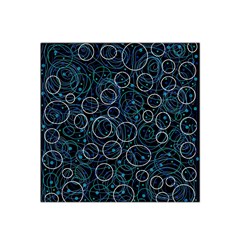 Blue Abstract Decor Satin Bandana Scarf by Valentinaart