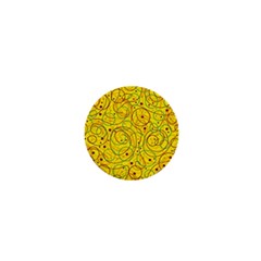 Yellow Abstract Art 1  Mini Buttons