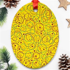 Yellow Abstract Art Ornament (oval) 