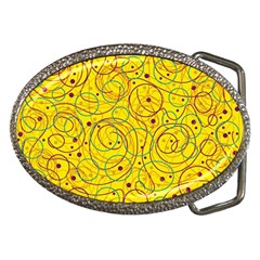 Yellow Abstract Art Belt Buckles