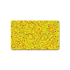 Yellow Abstract Art Magnet (name Card)