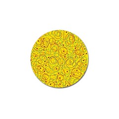 Yellow Abstract Art Golf Ball Marker