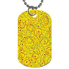 Yellow Abstract Art Dog Tag (two Sides)