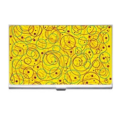 Yellow Abstract Art Business Card Holders