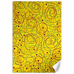 Yellow Abstract Art Canvas 12  X 18   by Valentinaart