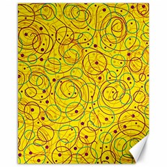 Yellow Abstract Art Canvas 16  X 20   by Valentinaart