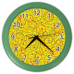 Yellow Abstract Art Color Wall Clocks