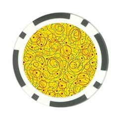 Yellow Abstract Art Poker Chip Card Guards