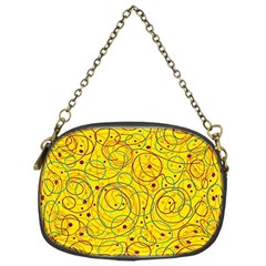 Yellow Abstract Art Chain Purses (one Side) 