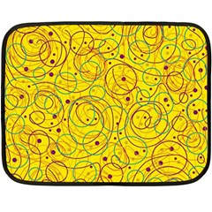 Yellow Abstract Art Fleece Blanket (mini) by Valentinaart