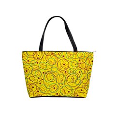 Yellow Abstract Art Shoulder Handbags