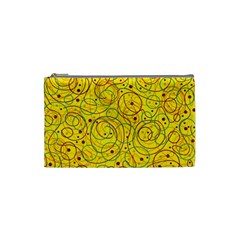 Yellow Abstract Art Cosmetic Bag (small) 