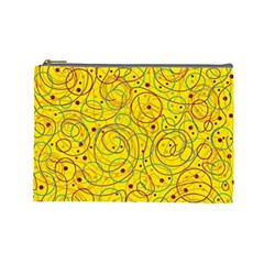 Yellow Abstract Art Cosmetic Bag (large) 