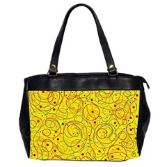 Yellow Abstract Art Office Handbags (2 Sides) 