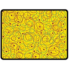 Yellow Abstract Art Fleece Blanket (large) 