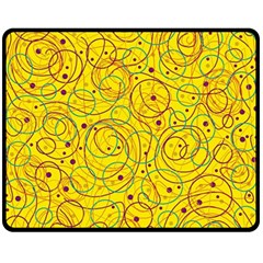 Yellow Abstract Art Fleece Blanket (medium) 