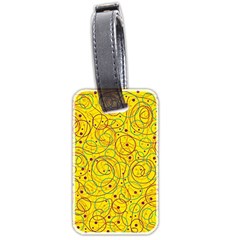 Yellow Abstract Art Luggage Tags (two Sides) by Valentinaart