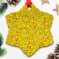 Yellow Abstract Art Ornament (snowflake) 