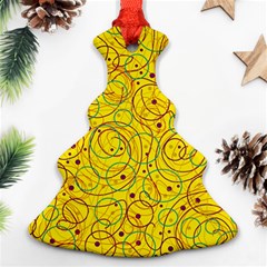 Yellow Abstract Art Ornament (christmas Tree)