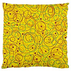 Yellow Abstract Art Large Cushion Case (one Side)