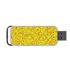 Yellow Abstract Art Portable Usb Flash (two Sides) by Valentinaart